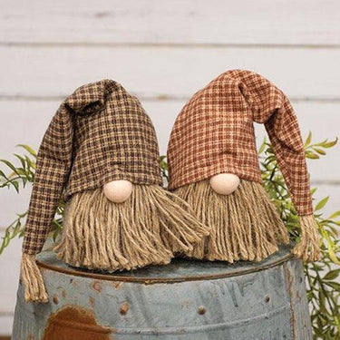 2/Set Jute Country Plaid Gnome - The Fox Decor